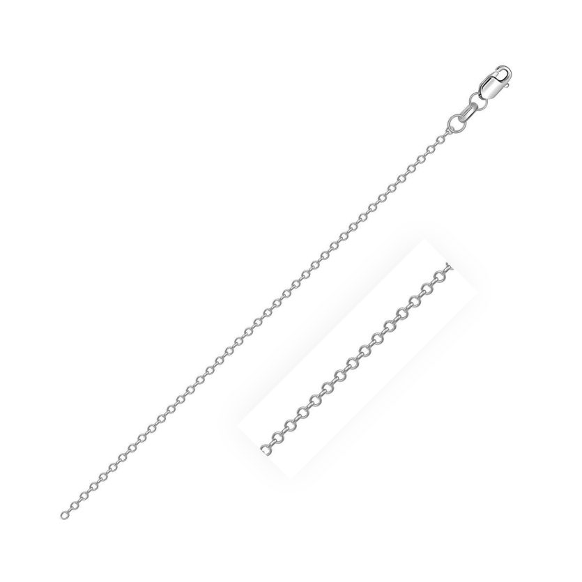 Sterling Silver Rhodium Plated Cable Chain (0.80 mm) - Image 1