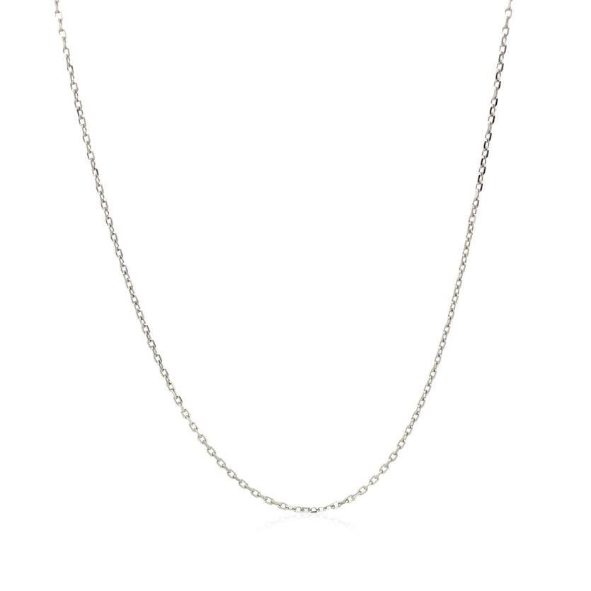 Sterling Silver Rhodium Plated Cable Chain (0.80 mm) - Image 2
