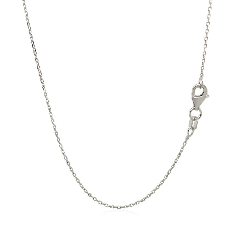 Sterling Silver Rhodium Plated Cable Chain (0.80 mm) - Image 3