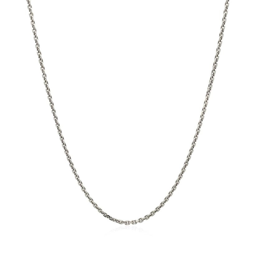 Sterling Silver Rhodium Plated Cable Chain (1.40 mm) - Image 2