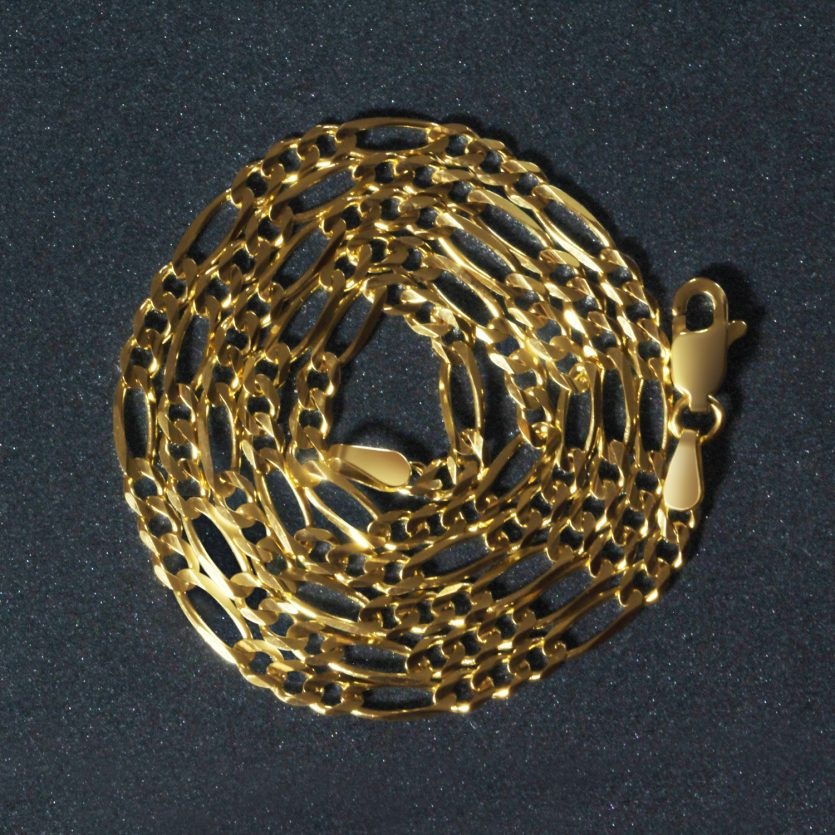 10k Yellow Gold Solid Figaro Chain (2.60 mm) - Image 6