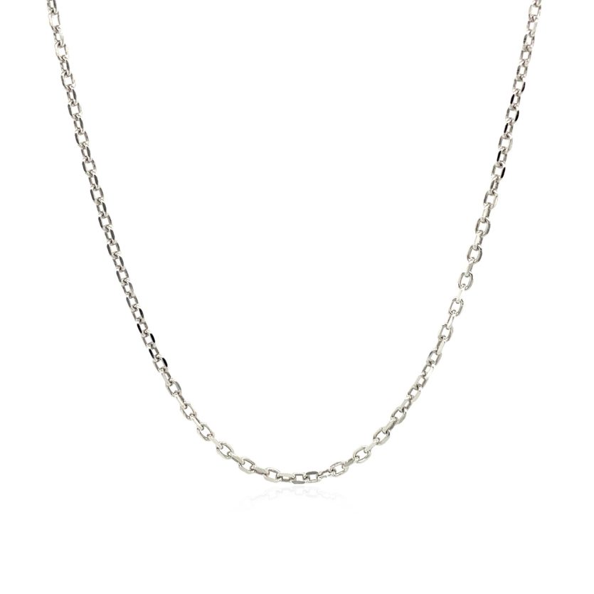 Sterling Silver Rhodium Plated Cable Chain (1.50 mm) - Image 2