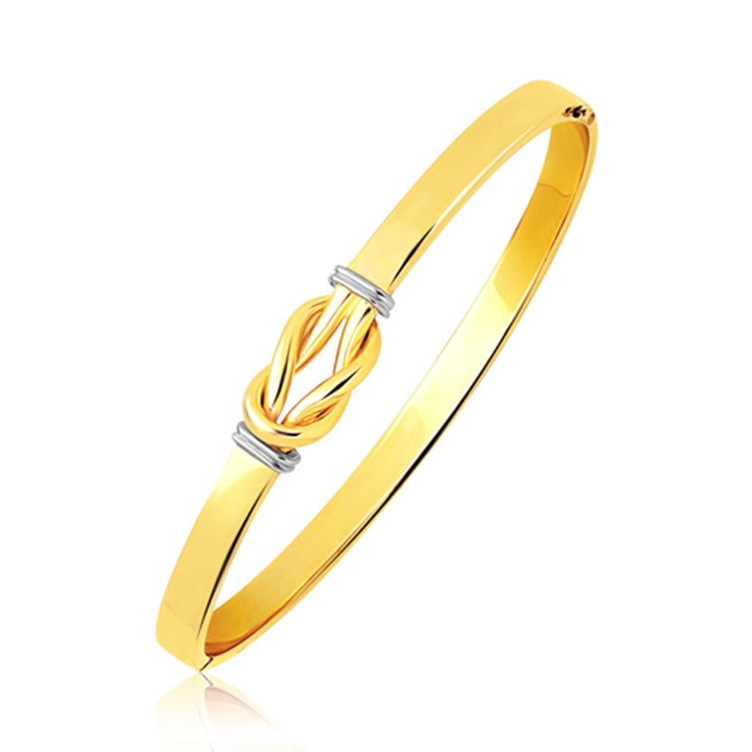 Intertwined Knot Slip On Bangle in 14k Two-Tone Gold (5.00 mm) - Image 1