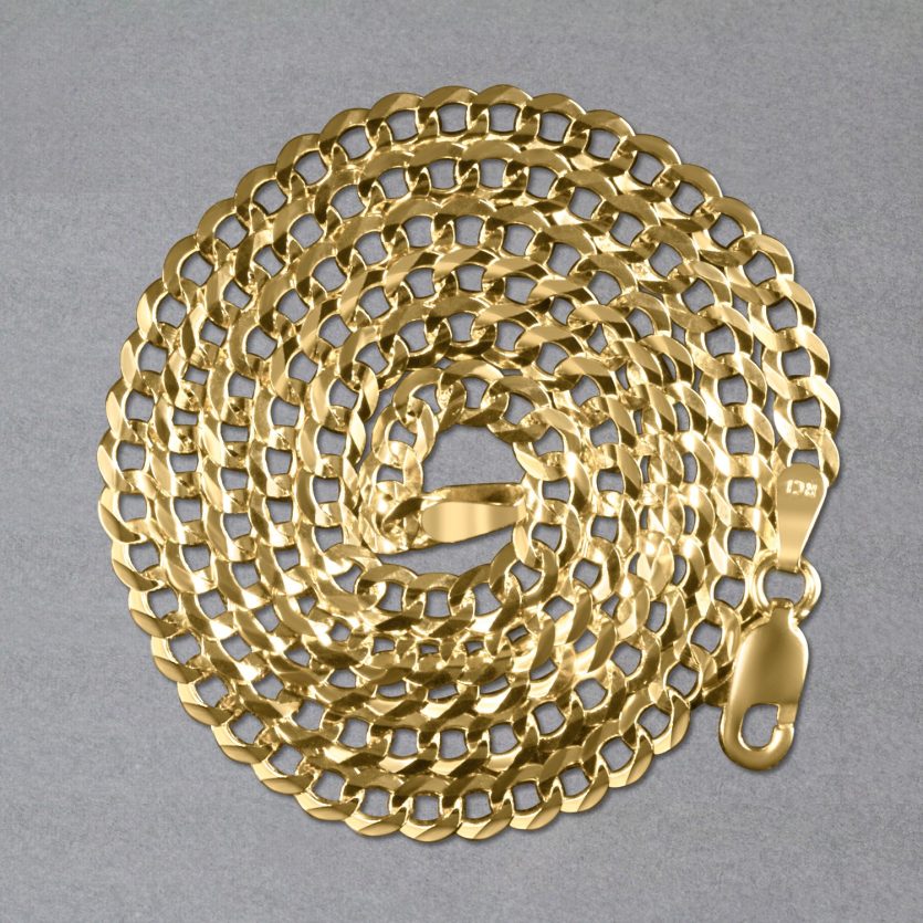 10k Yellow Gold Curb Chain (3.60 mm) - Image 5