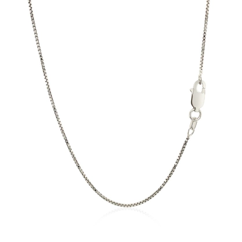 Sterling Silver Rhodium Plated Box Chain (1.10 mm) - Image 3