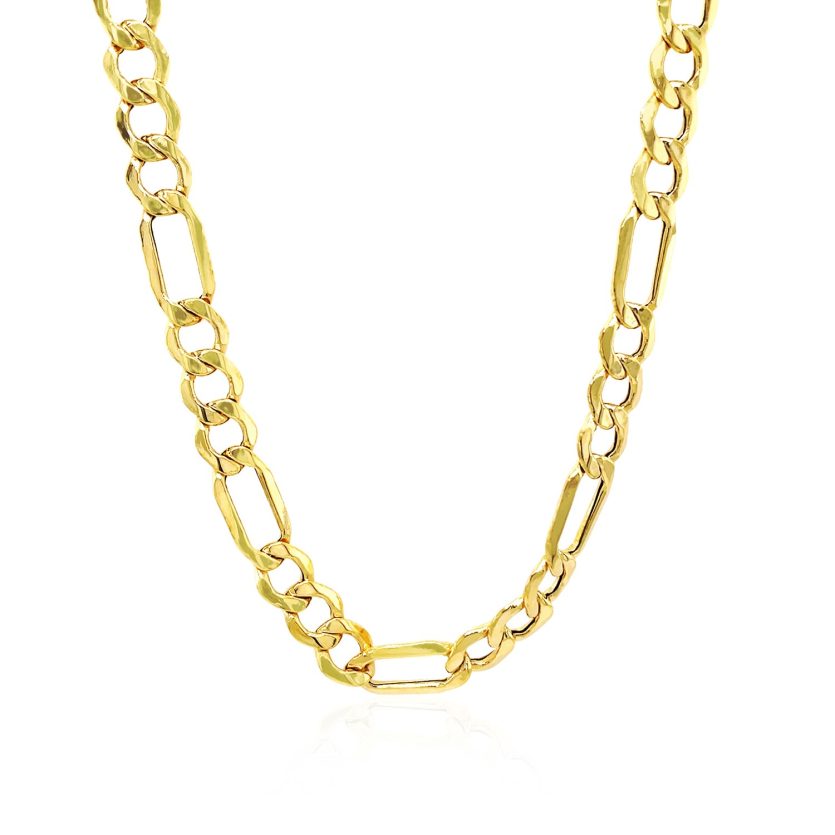 10k Yellow Gold Lite Figaro Chain (6.60 mm) - Image 5