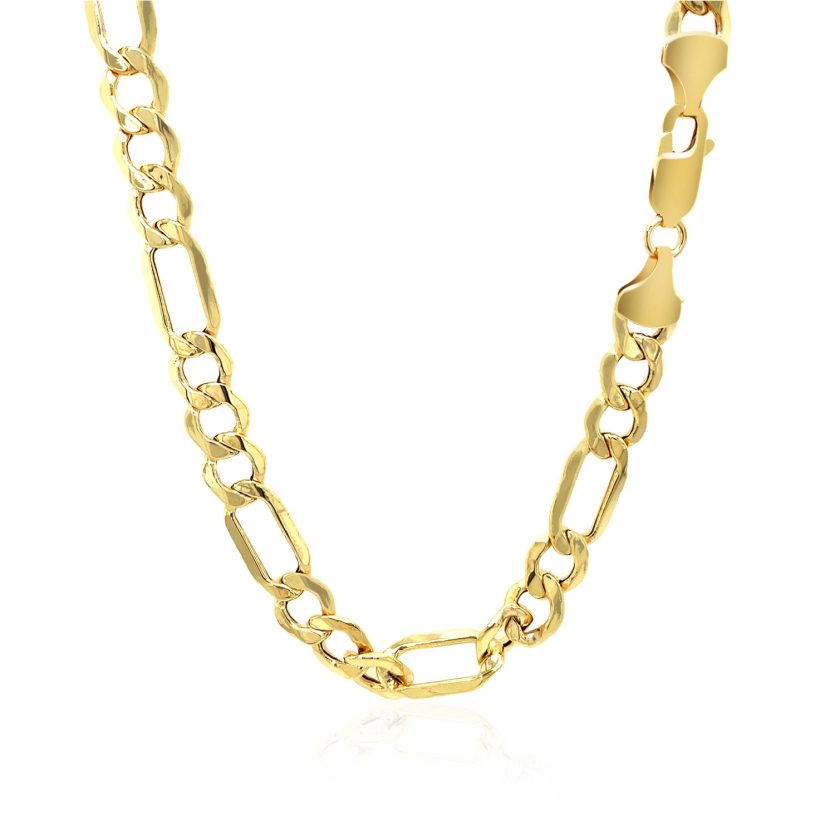 10k Yellow Gold Lite Figaro Chain (6.60 mm) - Image 6