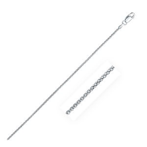 Rhodium Plated 1.8mm Sterling Silver Popcorn Style Chain (1.80 mm)