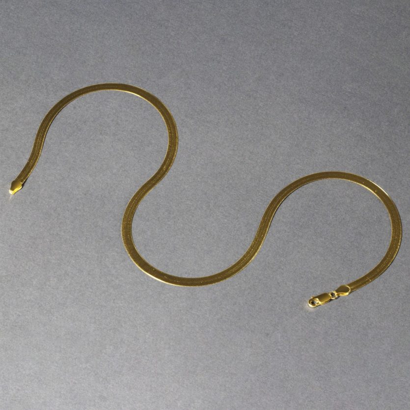 14k Yellow Gold Super Flex Herringbone Chain (4.60 mm) - Image 4