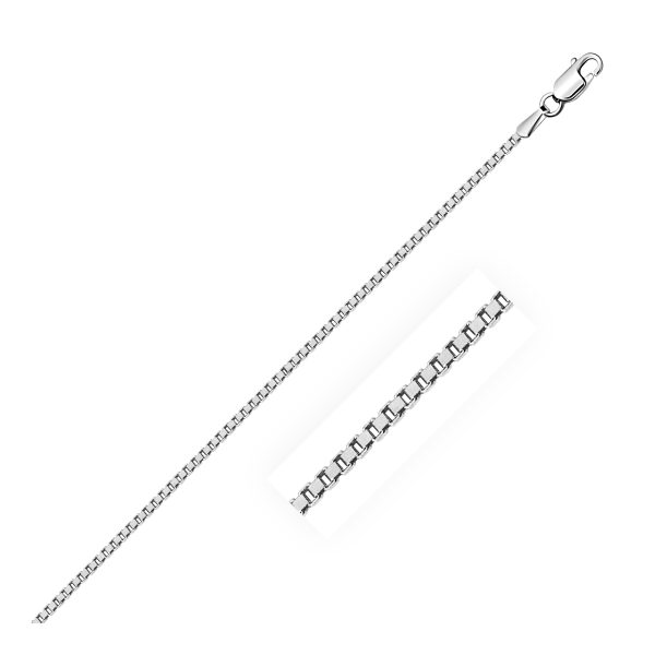 Sterling Silver Rhodium Plated Box Chain (1.30 mm) - Image 1