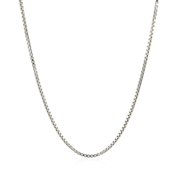 Sterling Silver Rhodium Plated Box Chain (1.30 mm) - Image 2