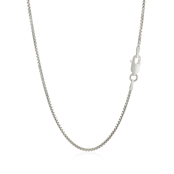 Sterling Silver Rhodium Plated Box Chain (1.30 mm) - Image 3