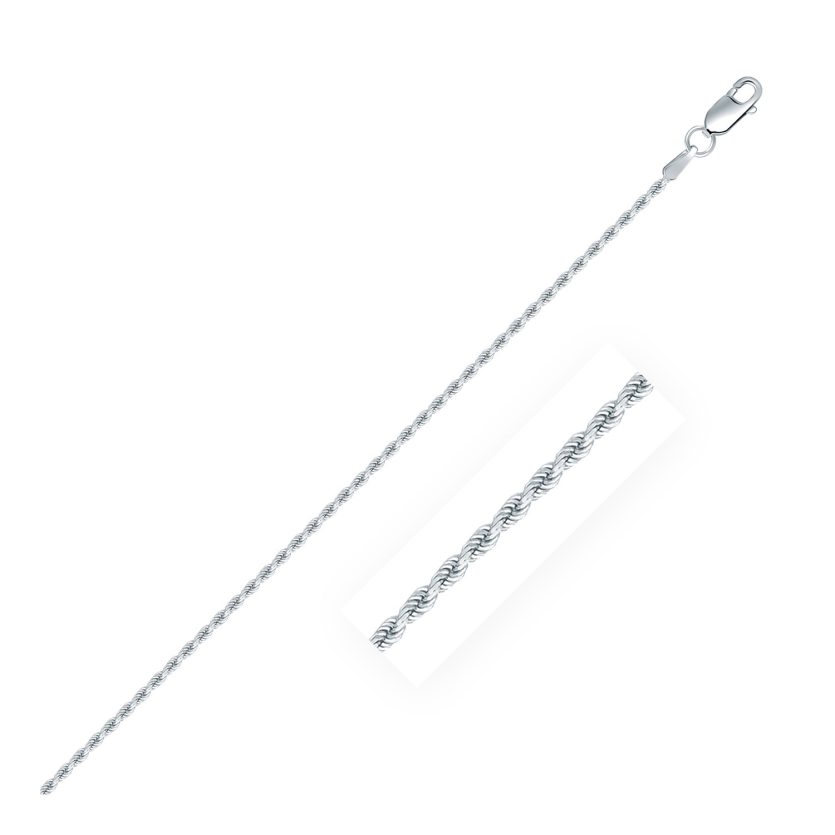 Sterling Silver Diamond Cut Rope Style Chain (1.40 mm) - Image 1