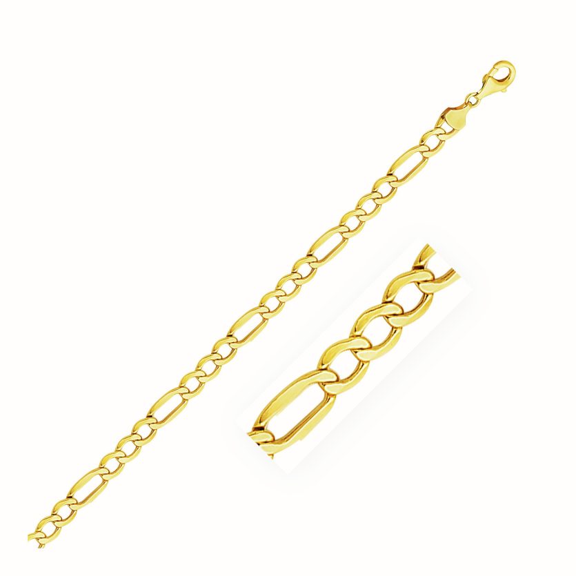 10k Yellow Gold Lite Figaro Chain (5.60 mm) - Image 1