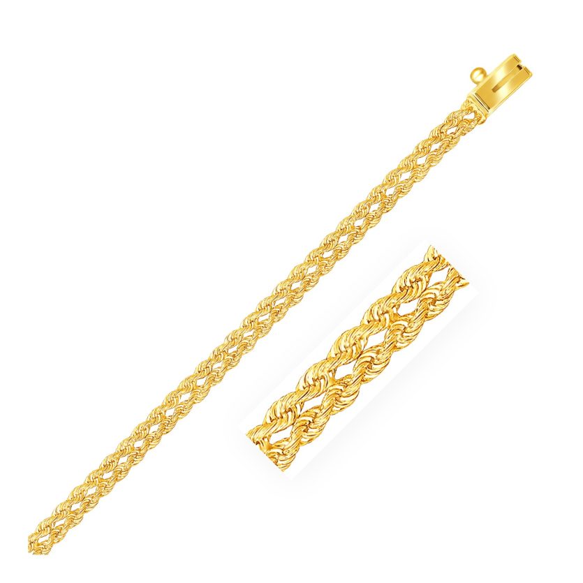 14k Yellow Gold Two Row Rope Bracelet  (3.40 mm) - Image 1