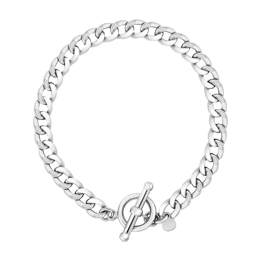 Sterling Silver Polished Wide Link Toggle Bracelet (6.00 mm) - Image 1