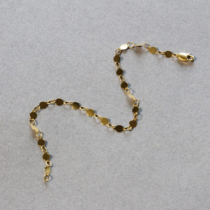 14k Yellow Gold Bracelet with Polished Circles (3.90 mm) - Image 2