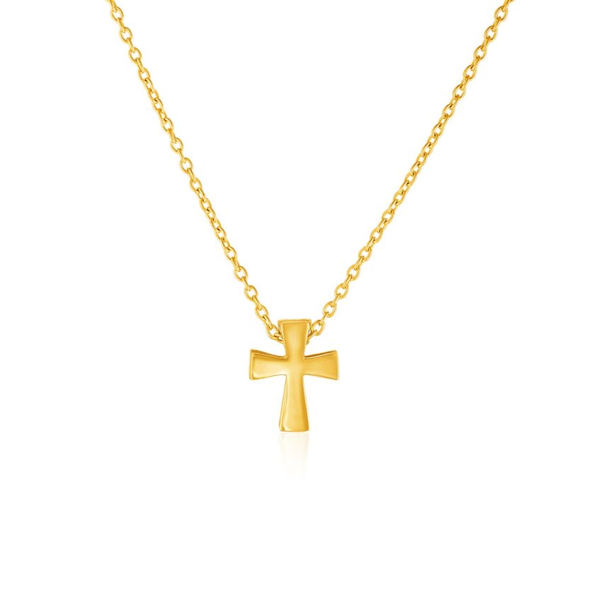 14k Yellow Gold with Cross Pendant - Image 1