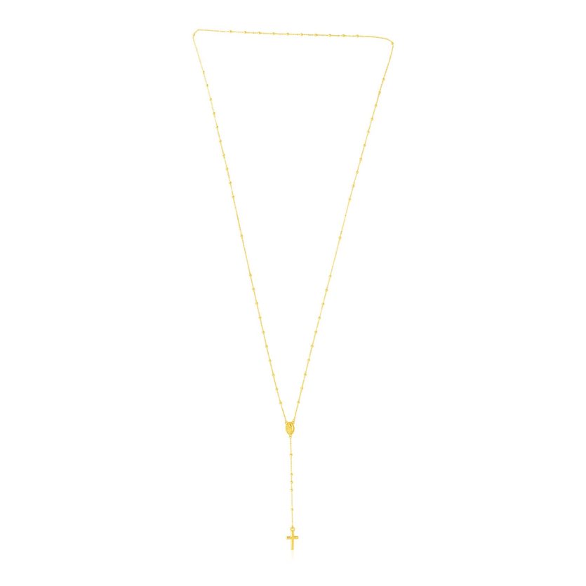 14k Yellow Gold Rosary Necklace - Image 1