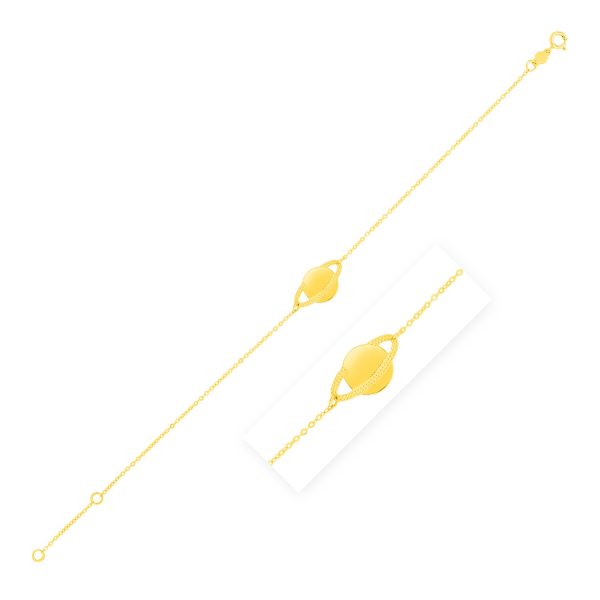 14K Yellow Gold Saturn Bracelet - Image 1