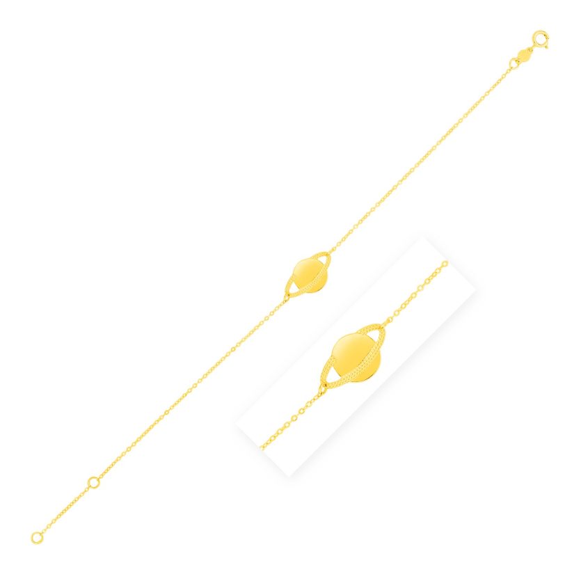 14K Yellow Gold Saturn Bracelet - Image 1