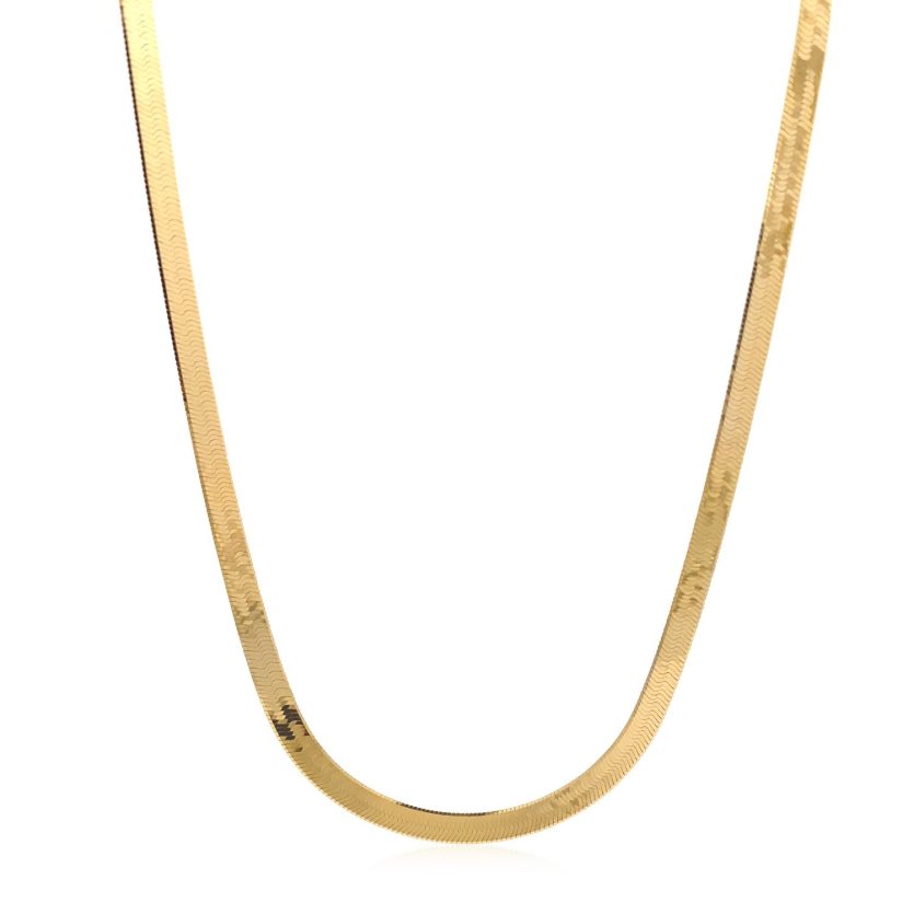 Imperial Herringbone Chain in 10k Yellow Gold (3.80 mm) - Image 3