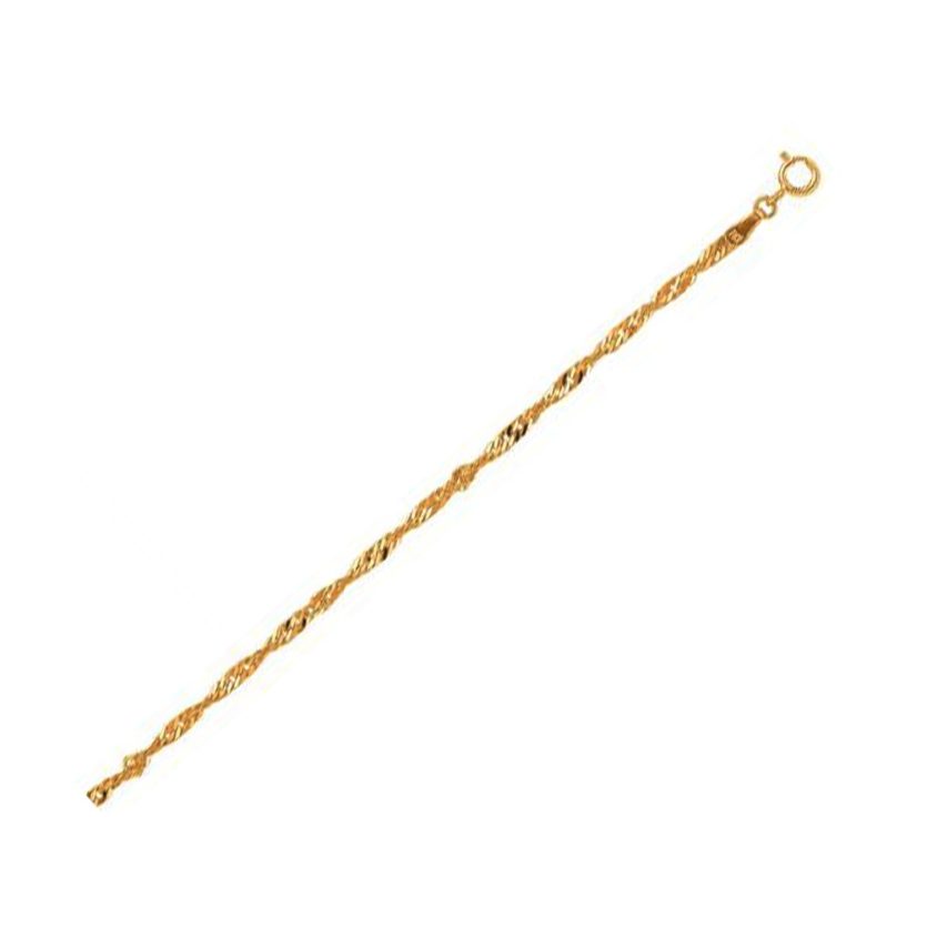 10k Yellow Gold Singapore Chain (2.20 mm) - Image 1