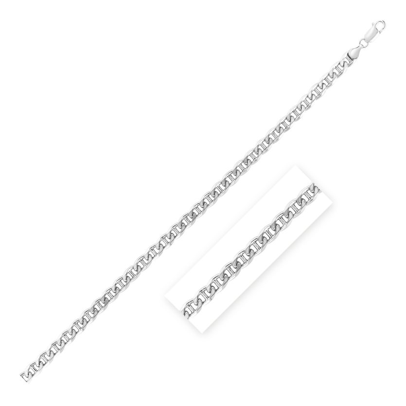 Sterling Silver Rhodium Plated Mariner Chain (6.00 mm) - Image 1