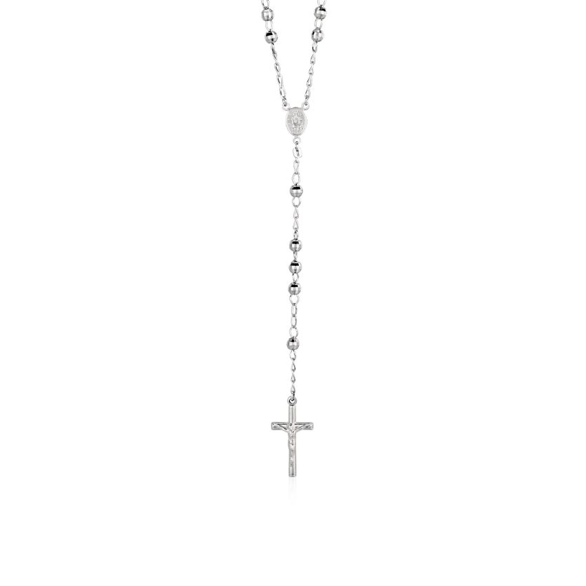 Rosary Chain and Large Bead Necklace in Sterling Silver - Image 1
