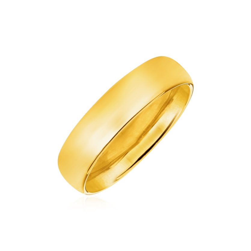 14k Yellow Gold Comfort Fit Wedding Band (6.00 mm) - Image 1