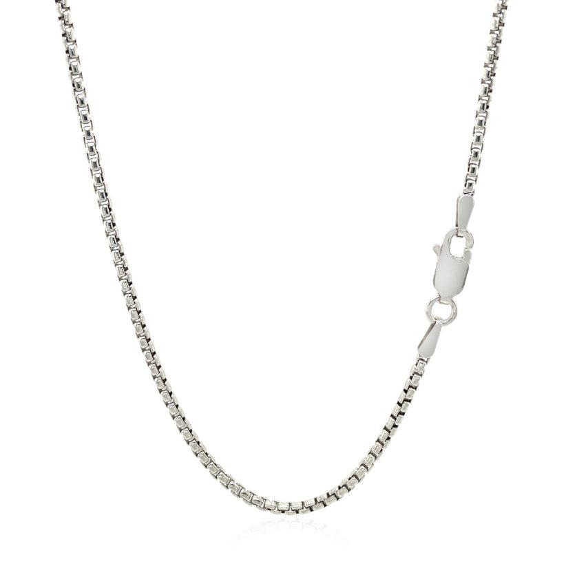 Sterling Silver Rhodium Plated Round Box Chain (1.80 mm) - Image 3