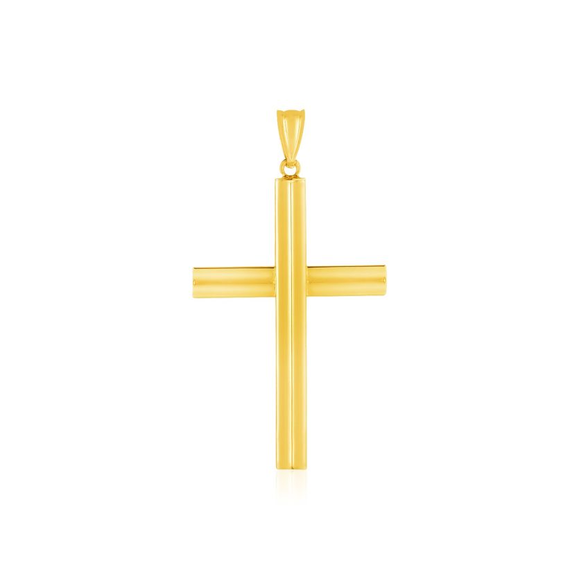 14k Yellow Gold Polished Cross Pendant - Image 1