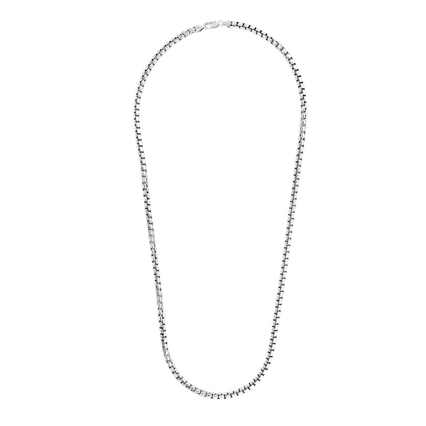 Sterling Silver Rhodium Plated Round Box Chain (4.40 mm) - Image 2