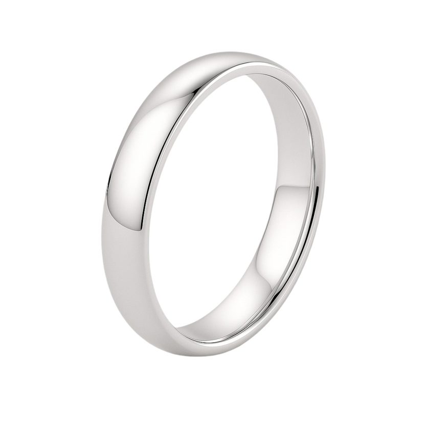 14k White Gold Comfort Fit Wedding Band(4.00 mm) - Image 1
