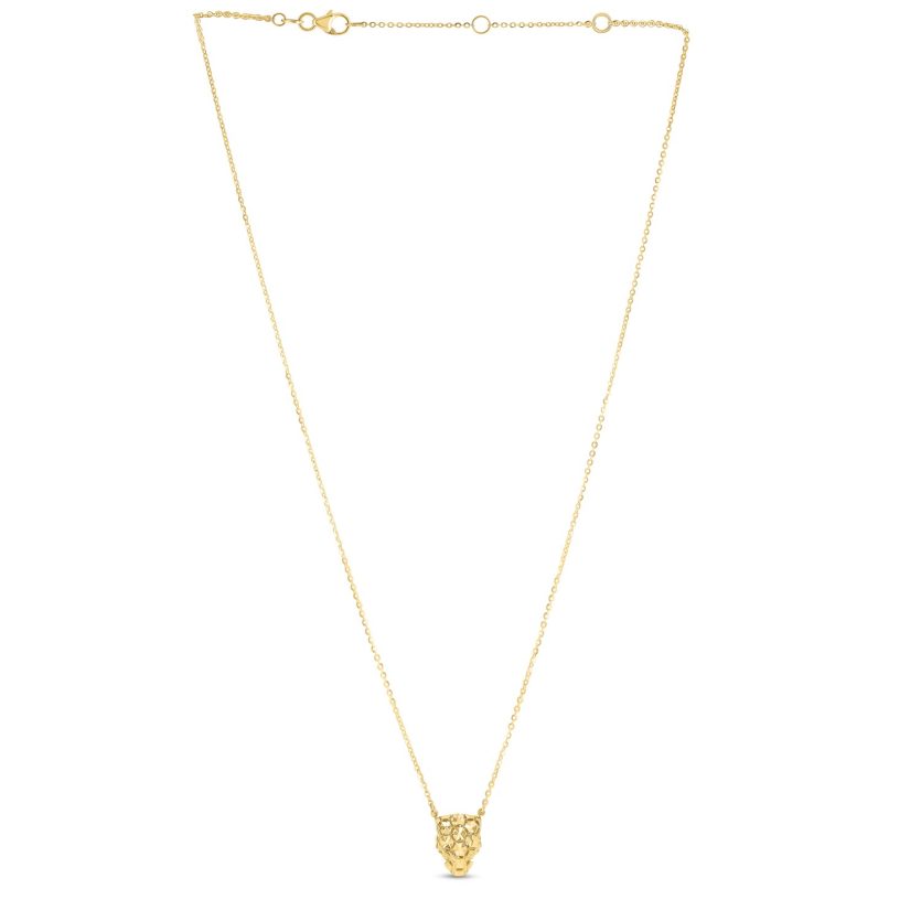 14k Yellow Gold Panther Head Necklace - Image 1