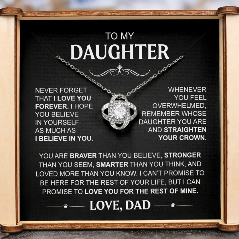 Straighten Your Crown | Love Knot Necklace | Santa Heart Xmas Box - Image 1
