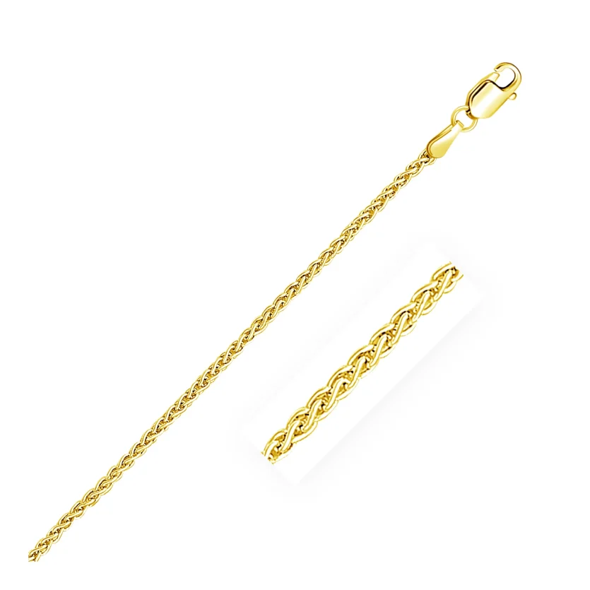 14k Yellow Gold Round Wheat Bracelet  (2.10 mm) - Image 1