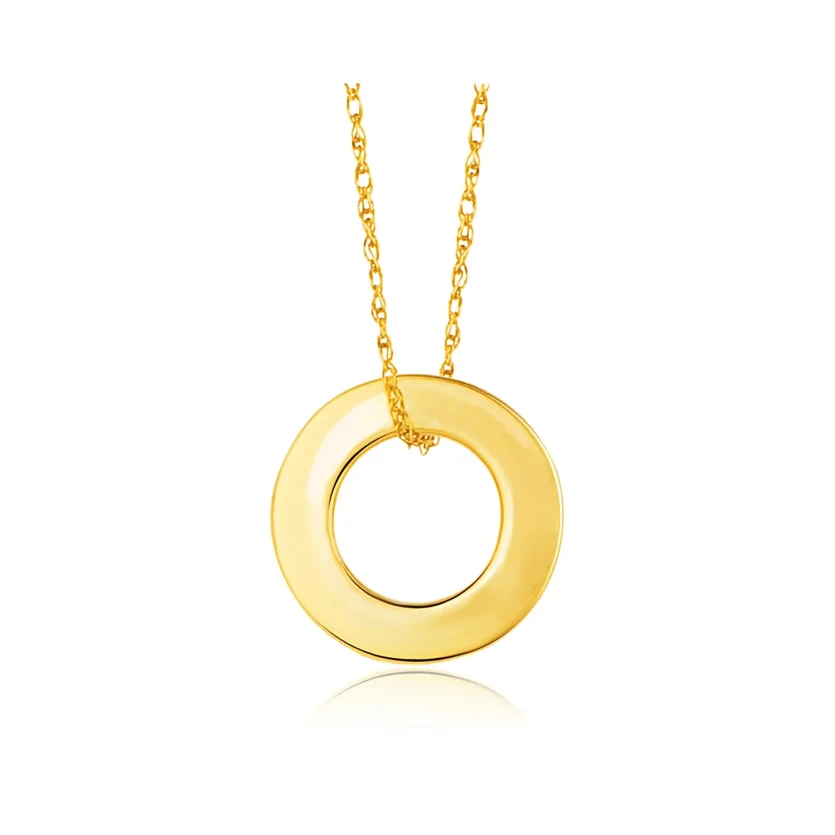 14k Yellow Gold Circle Pendant - Image 1